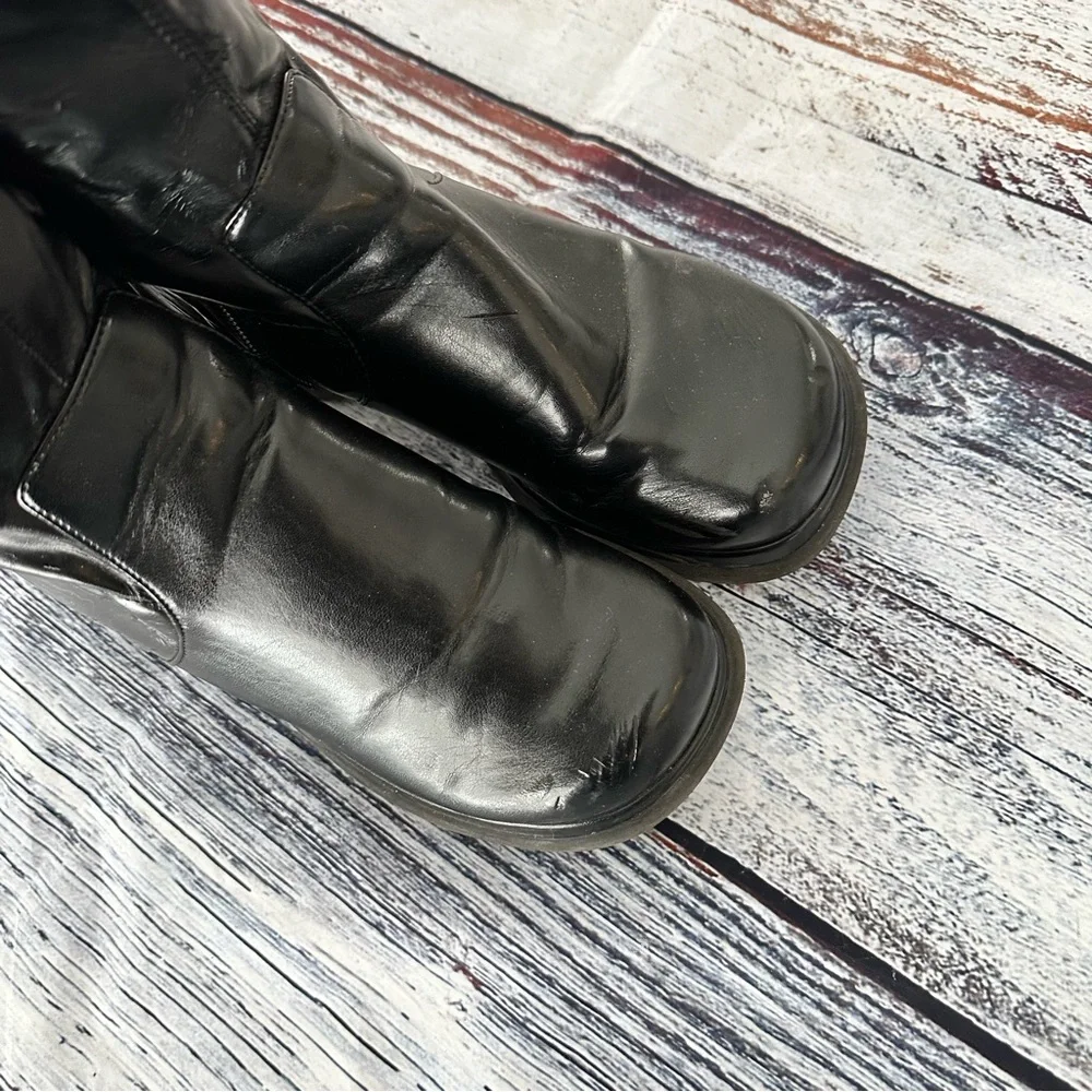 Vintage 90’s Unlisted Vegan Leather Chunky Black Boots - Picture 10 of 11